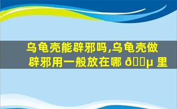 乌龟壳能辟邪吗,乌龟壳做辟邪用一般放在哪 🌵 里